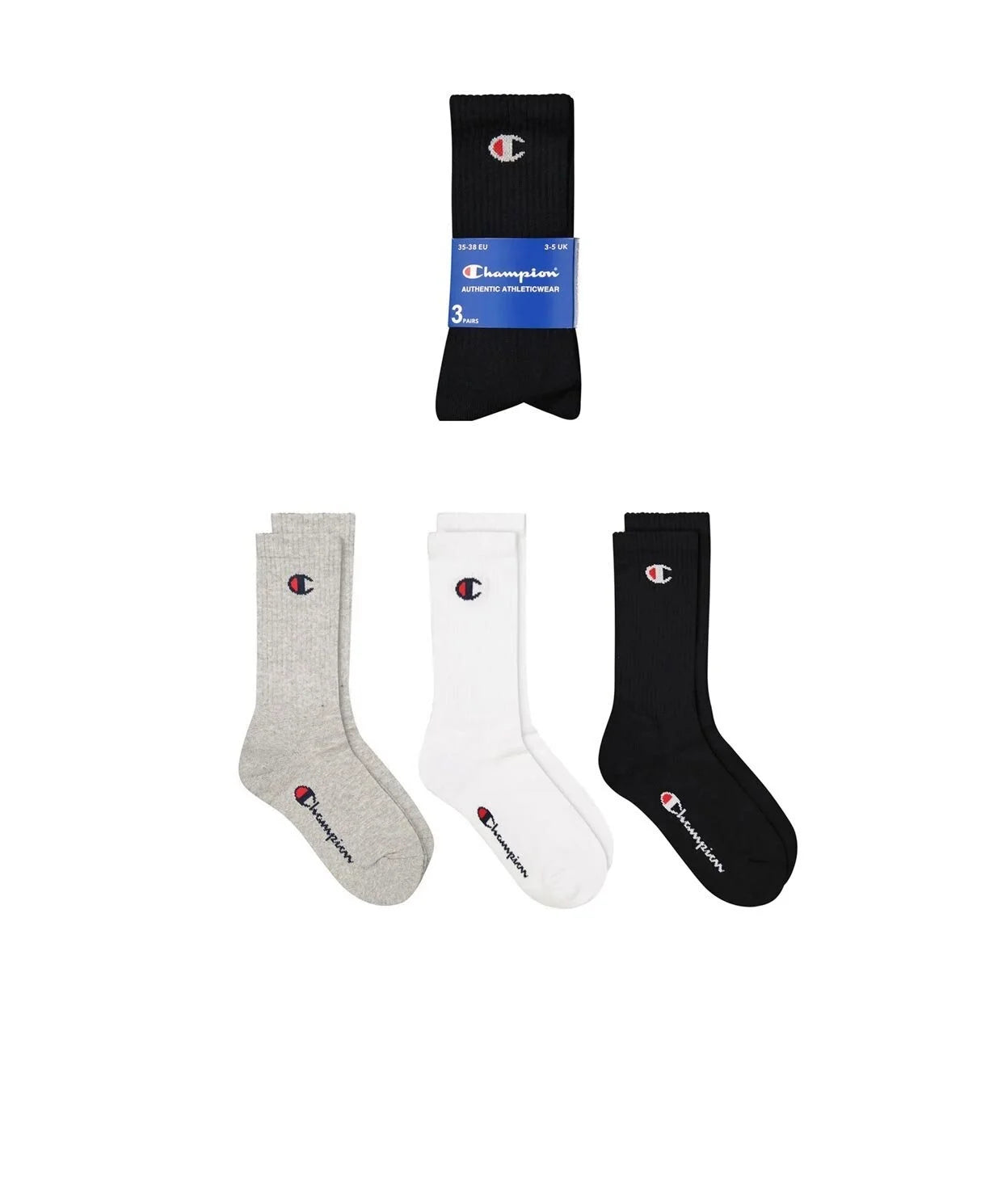 3PK CREW SOCKS EM006 OXGM U24558