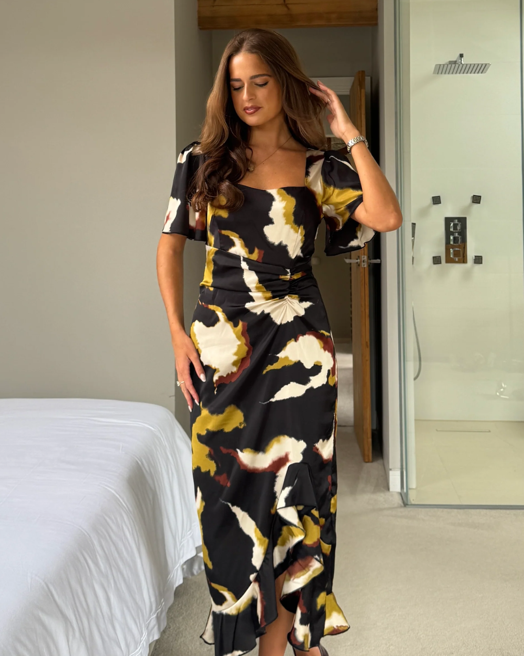 HEIDI ABSTRAC MIDI DIRESS - SI8723