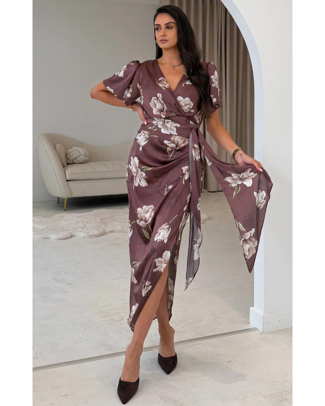 DREW PUFF MIDI DRESS - SI9009-K
