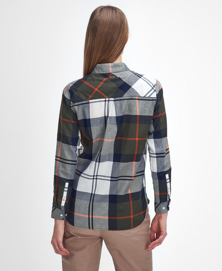 BARBOUR MOORLAND OLIVE/SPICED PUMPKIN CHECK LSH1352OL54