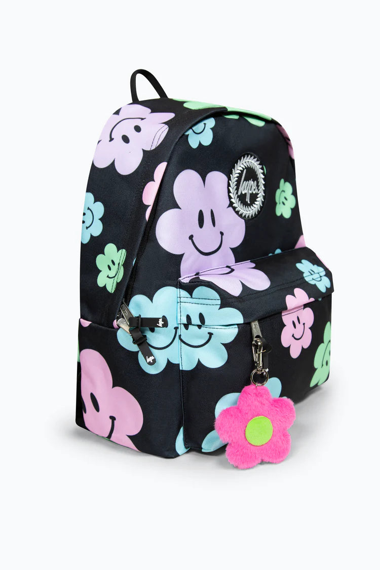 HAPPY FLOWERS BADGE BACKPACK BLACK XTLR-056