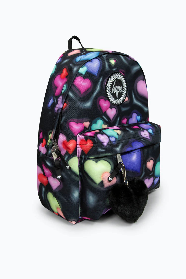 3D HEARTS BADGET BACKPACK BLACK XTLR-050