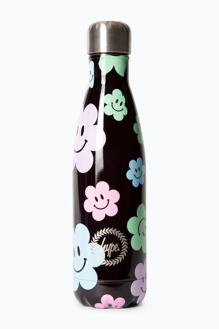 HAPPY FLOWERS WATER BOTTLE BLACK XTLR-185