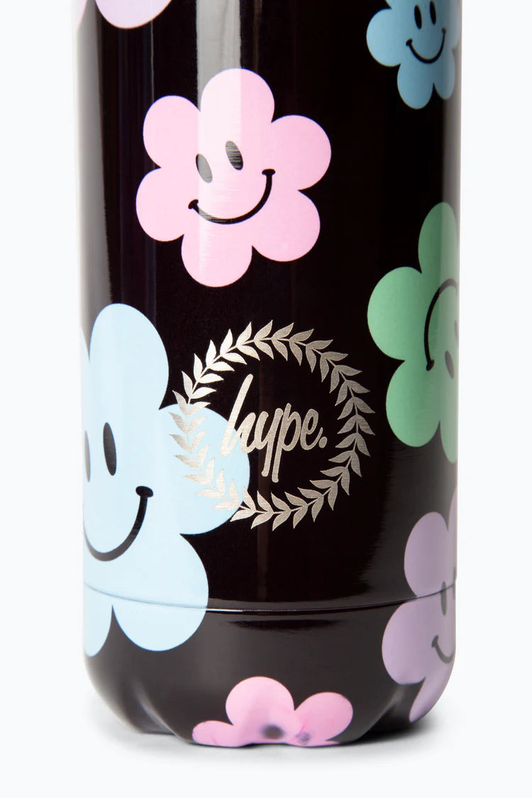 HAPPY FLOWERS WATER BOTTLE BLACK XTLR-185