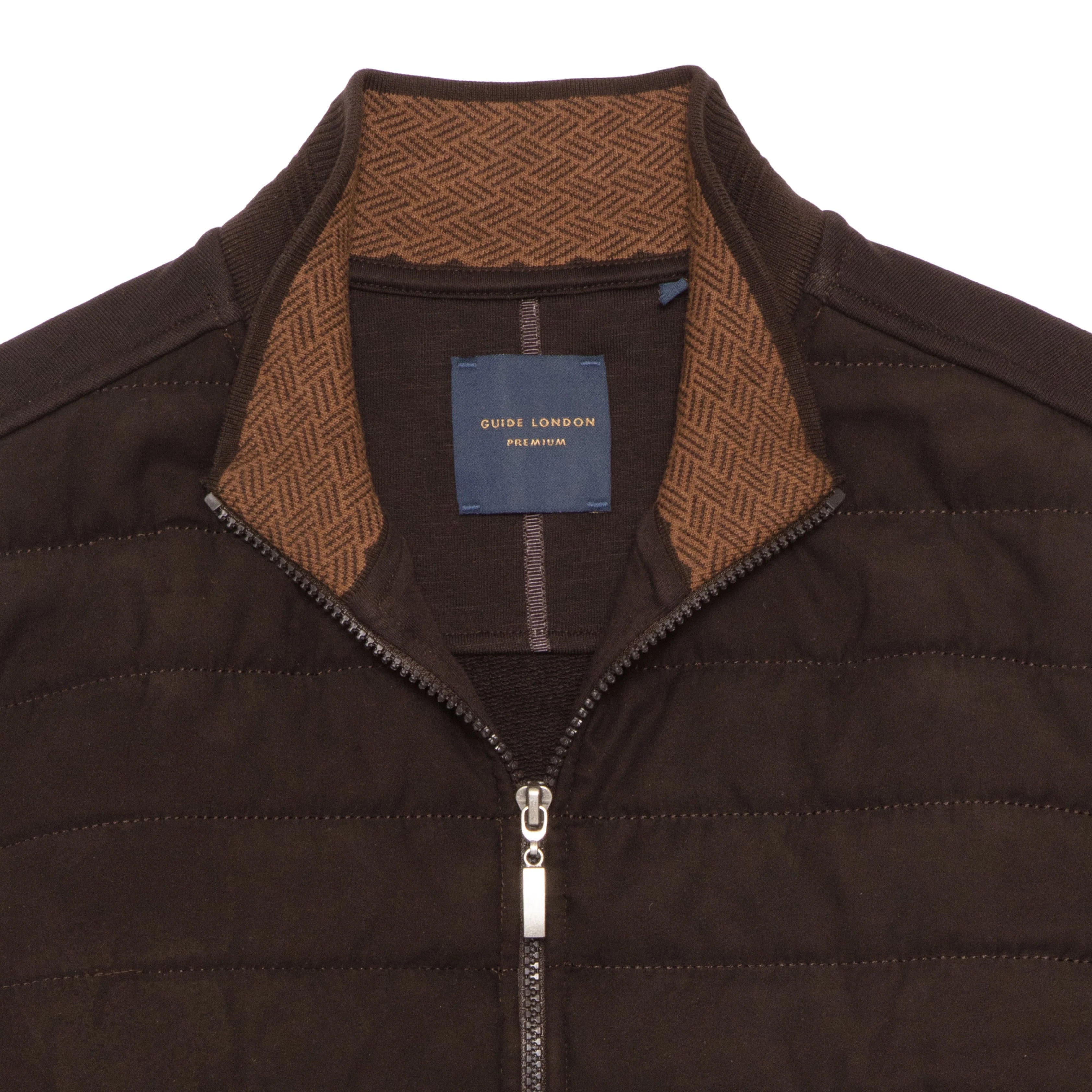 HYBRID ZIP GILET BROWN SW1044