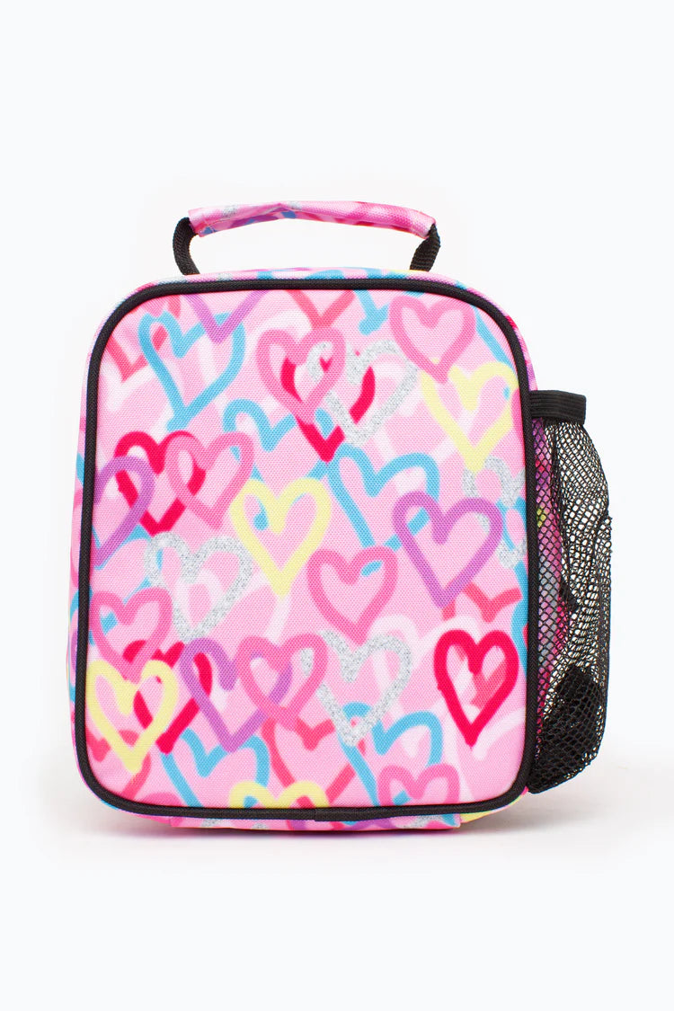 GRAFFITI HEARTS LUNCH BOX PINK XUCB-159