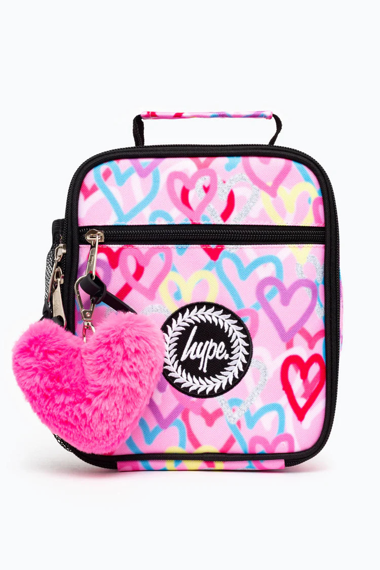 GRAFFITI HEARTS LUNCH BOX PINK XUCB-159